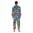thumbnail image 4 of FORMRS Onesies Pajama for Adults Unisex Hoodie Winter Jumpsuit One Piece Sleepwear, Sizes S-2XL, Vibrant Art Leaves Pattern, 4 of 7