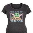 thumbnail image 3 of Star Wars - Grogu The Way To Snacks - Women's Maternity Scoop Neck Graphic T-Shirt, 3 of 5