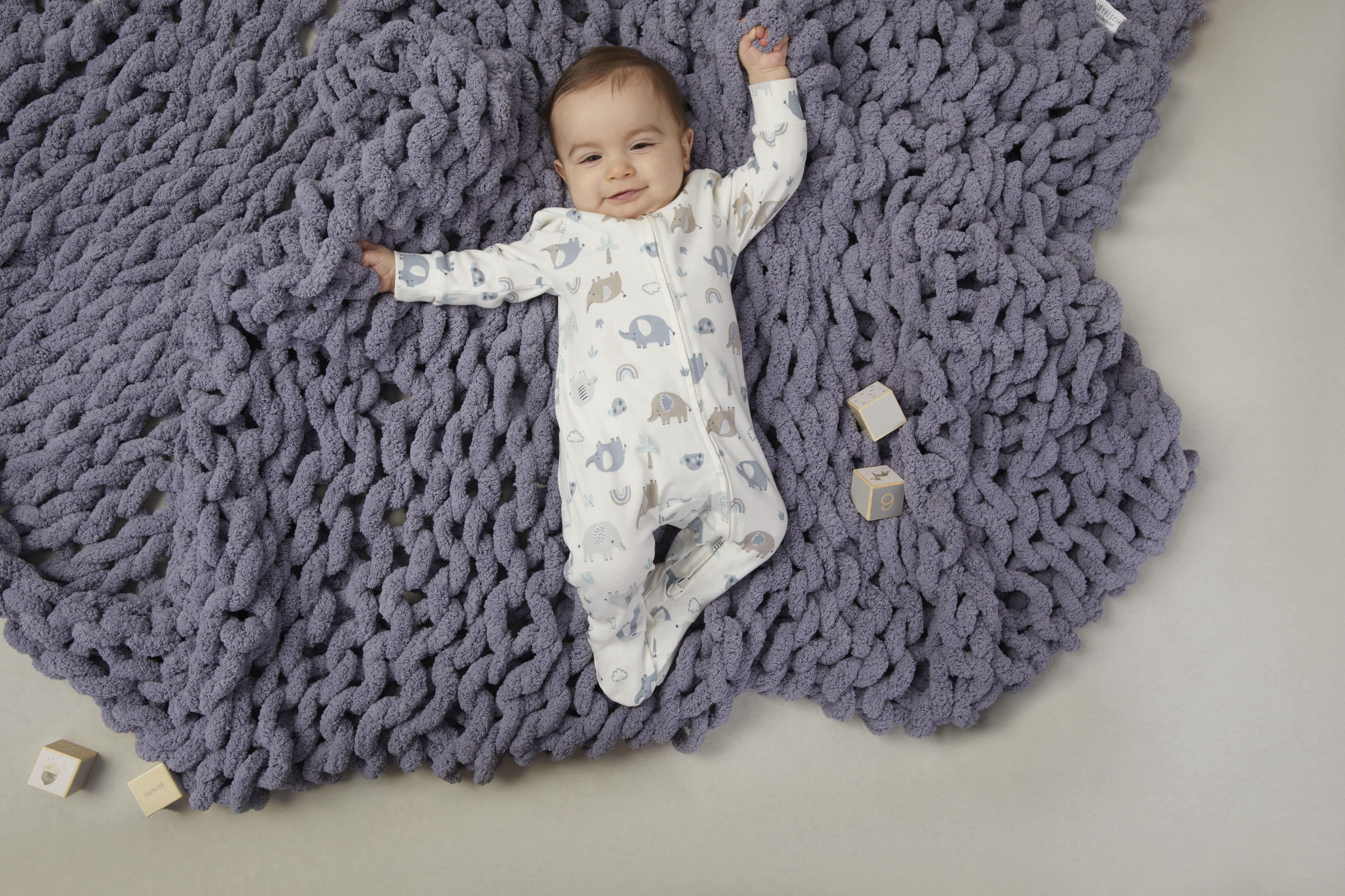 Huggies Baby Boy Alex The Elephant Printed Organic Cotton Sleep and Play, Sizes NB-9M