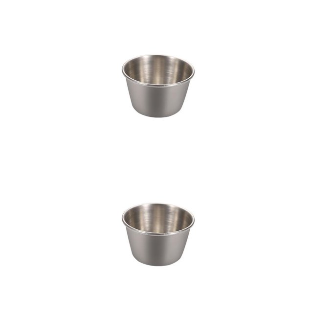 Bearachild Taza de salsa de inmersión 304 de acero inoxidable apilable 4oz porción de condimento bebida lavable suministro de de Pequeña 2piezas