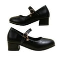 thumbnail image 3 of Jinhomg Dress Shoes for Girls Low Heel Princess Flats Toddler Kids Mary Janes Wedding Party Shoes Cute Flower Girl Pumps Black 10 Years, 3 of 6