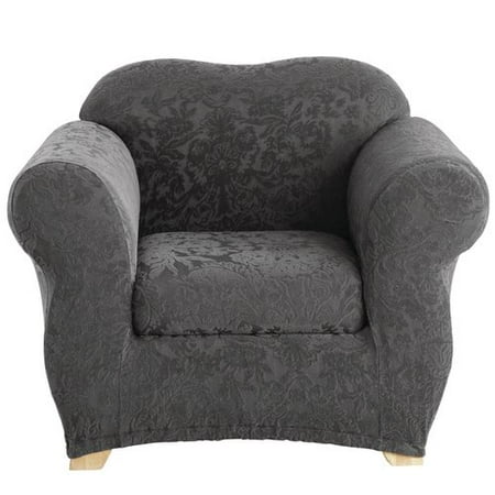 Sure Fit Stretch Jacquard Damask 2-Piece Chair Slipcover