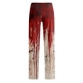thumbnail image 5 of Trgacdwlo Womens Halloween Pj Pants Cute Pumpkin Graphics Wide Leg Sleeping Pants Women Drawstring Fall Winter Women's Pajama Bottoms, 5 of 6