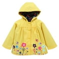 thumbnail image 2 of Shldybc Toddler Boys Girls Raincoat Waterproof Hooded Jacket Floral Printed Coat+Pants Suit, Baby Raincoat on Clearance( 0-18 Months, Yellow ), 2 of 5