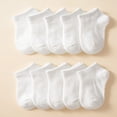 thumbnail image 2 of DEELLEEO 20 Pairs/Set White Children‘s Socks  Breathable  Comfortable  Versatile And Suitable For School  Including Ankle Socks, 2 of 6