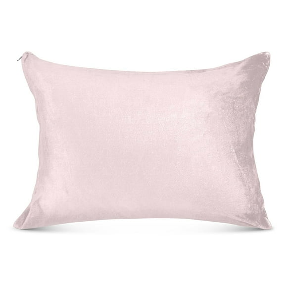 Light Pink Plush Pillow Cases Standard Size Ultra Soft Warm Pillowcases with Zipper 20"x26"