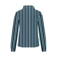 thumbnail image 4 of ShomPort Button Down Shirts For Women Striped Classic Long Sleeve Collared Office Work Blouses Tops (Green 16), 4 of 5
