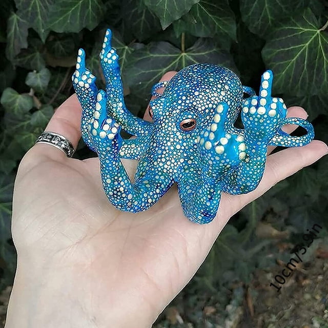 Decoración de adornos de acuario de pulpo, vida marina artificial azul, dedos brillantes que mejoran el atractivo visual, adecuado para varias peceras