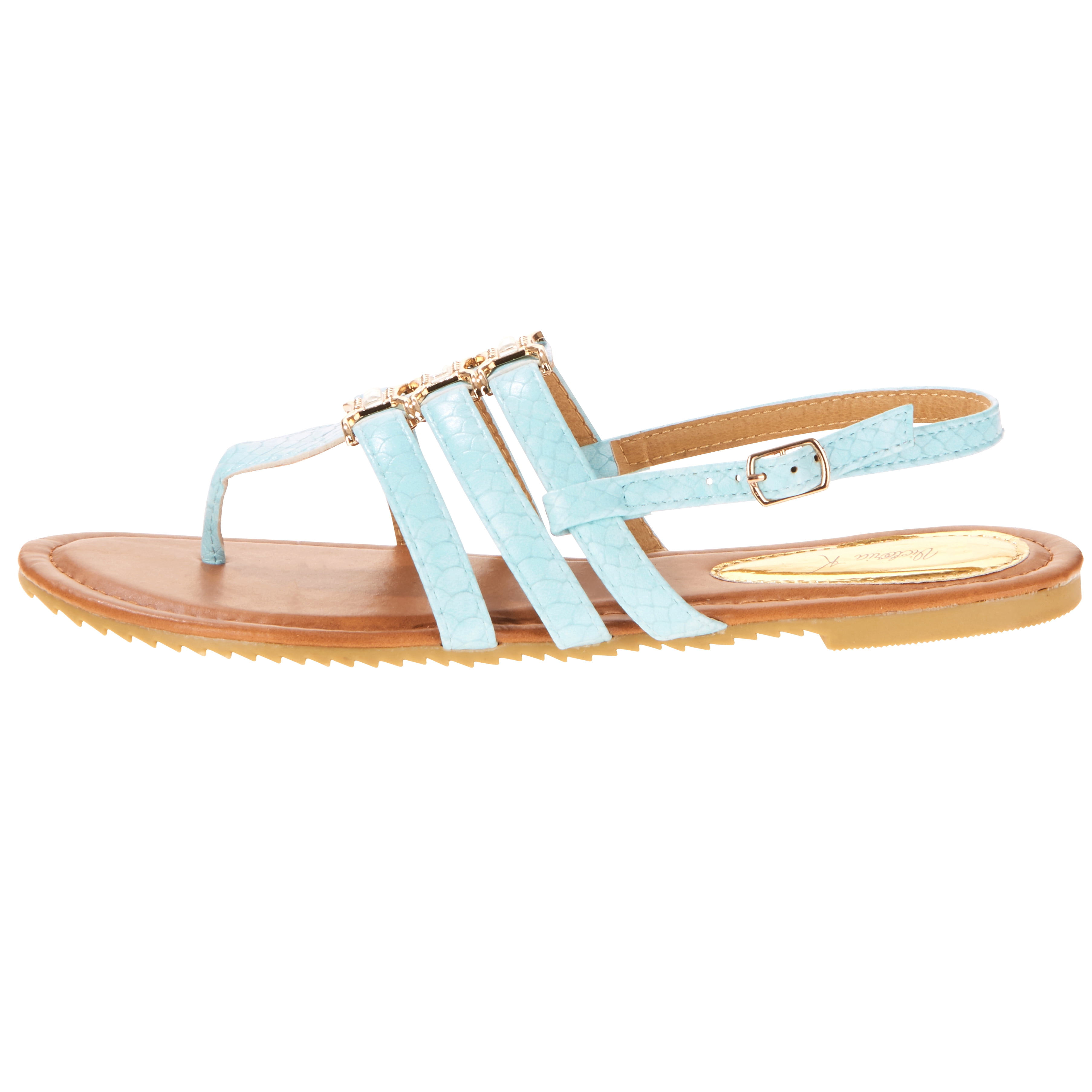 Victoria K Women's Crossover Straps Sandal's with Small Medallions