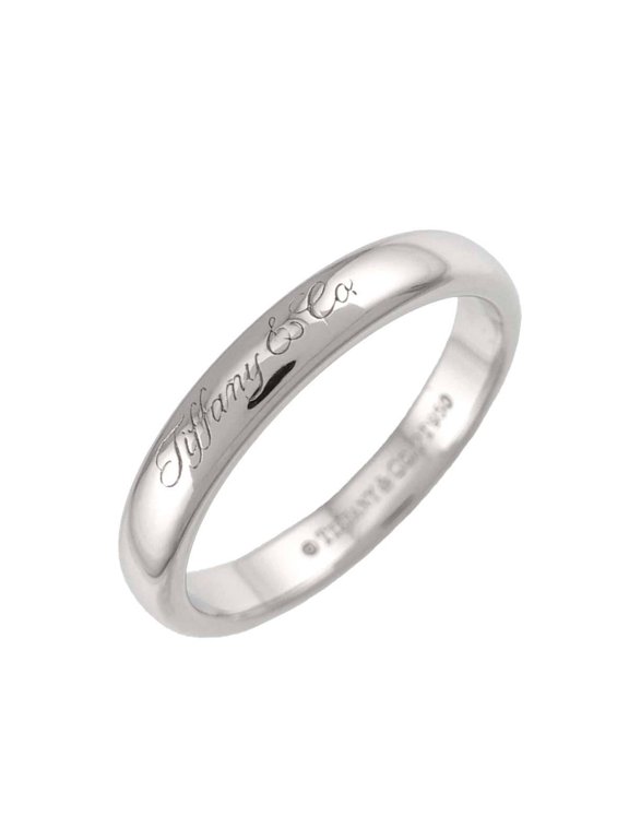 Pre-Owned Tiffany & Co. Lucida Notes Band Ring, 3mm wide, Platinum.