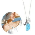 thumbnail image 2 of Aellinatey Ocean Style Charm Necklace Sweater Chain Jewelry Sea Glass Pendant Necklace, 2 of 21