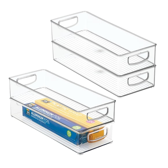 Papelera de despensa InterDesign, apilable, de plástico transparente, juego de 4