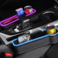 thumbnail image 3 of Car Seat Trough Filler Organizer with USB LED Lights, Cup Holder Car Storage Box with 2 Fast-Charging Port Interior Accessory, 3 of 8