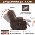 thumbnail image 4 of Power Lift Recliner Chair for Adults,Heavy Duty Recliner Chair with 8-Point Vibration Massage and Lumbar Heating,USB and Type-C Ports, Stainless Steel Cup Holders,Up to 350 LBS,Brown, 4 of 11