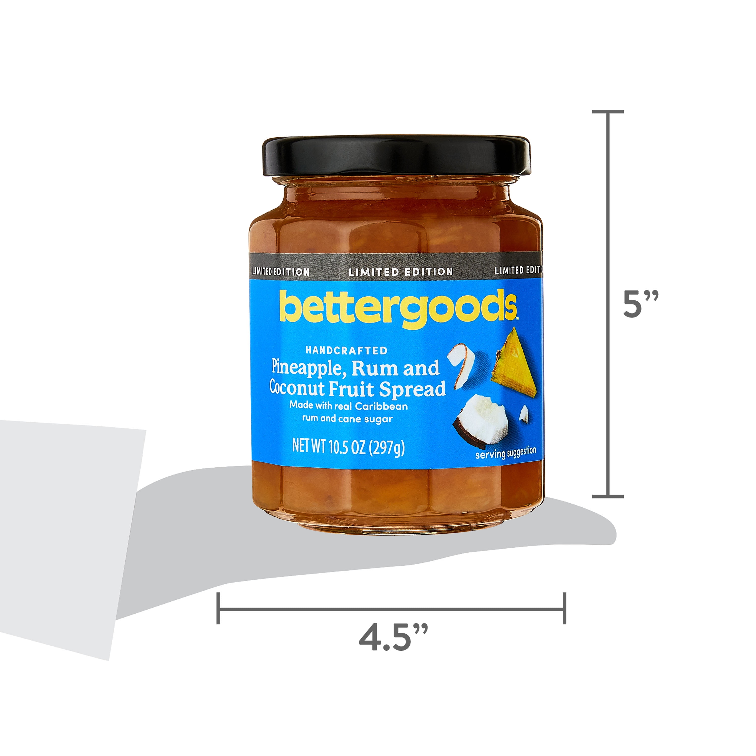 bettergoods Pineapple, Rum and Coconut Fruit Spread, 10.5 oz