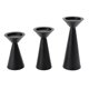thumbnail image 1 of Juego de 3 candelabros negros - Candelabros de metal compatibles con velas de pilar - Candelabros compatibles con velas de mesa, 1 of 5