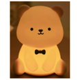thumbnail image 3 of Silicone Teddy Bear Fun Night Light 3 Level Dimmable Nursery Light Colorful Warm White Sleeping Beside Lamp for Bedroom, 3 of 5