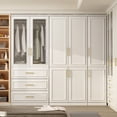 thumbnail image 2 of Timechee 74.8"H Large Modular Wardrobe Cloest Armoire Cabinet Glass Door 31.7"W, 2 of 5
