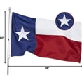 thumbnail image 4 of Premium Texas State Flag 5x8 Outdoor, with Embroidered Stars/Sewn Stripes/4 Stitch Hemming, Heavy Duty 213D Nylon Strongest Longest Lasting - Vibrant Print Waterproof, 4 of 9