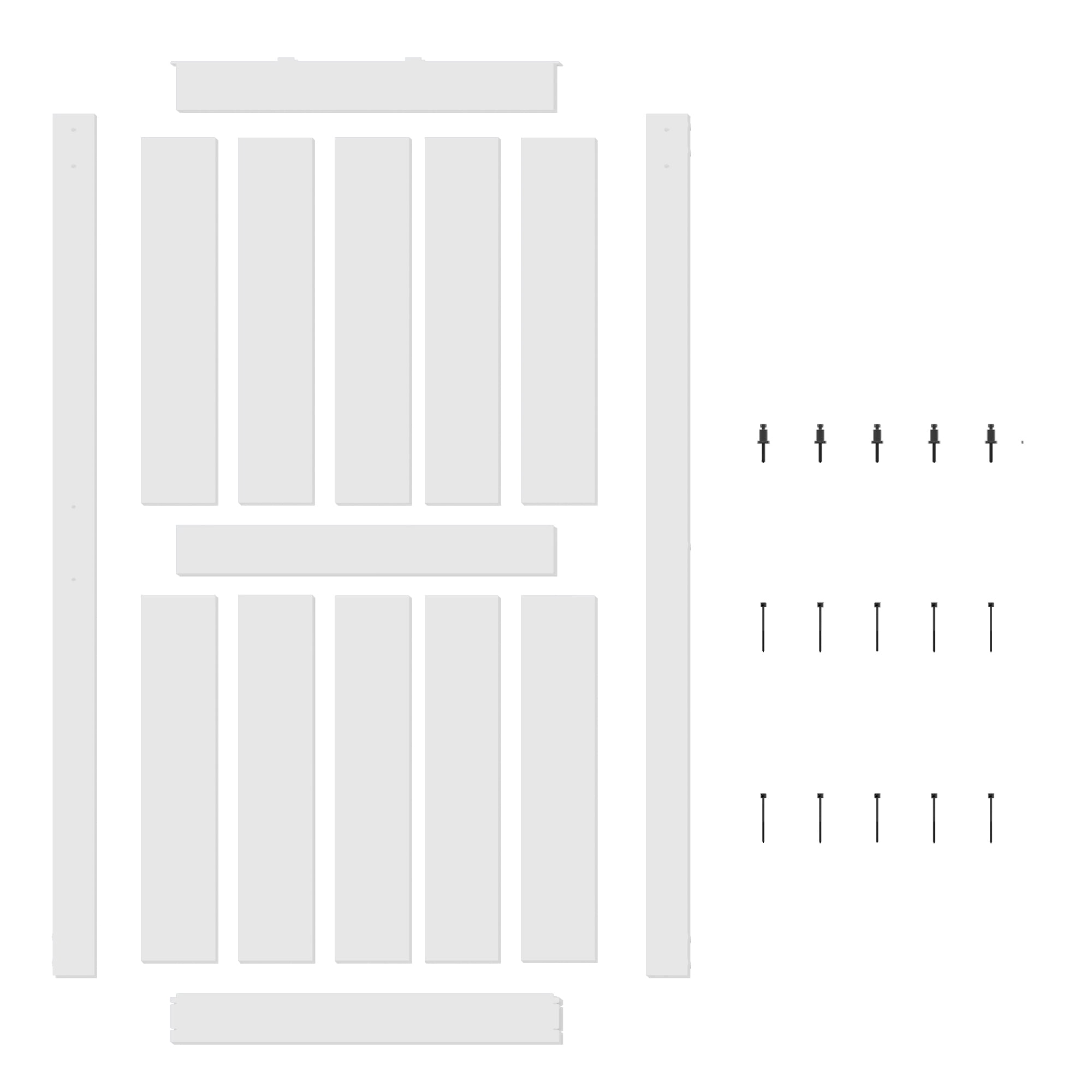 Miniyam 34 in. x 84 in MDF White H-Shaped Barn Door with Hardware