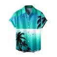 thumbnail image 4 of TAIAOJING Mens Hawaii Button Down Shirts Short Sleeve Short Sleeved Casual Style Shirt 3D Print Seaside Coconut Sunset Print Short Sleeved Cardigan Button Lapel Shirt, 4 of 4