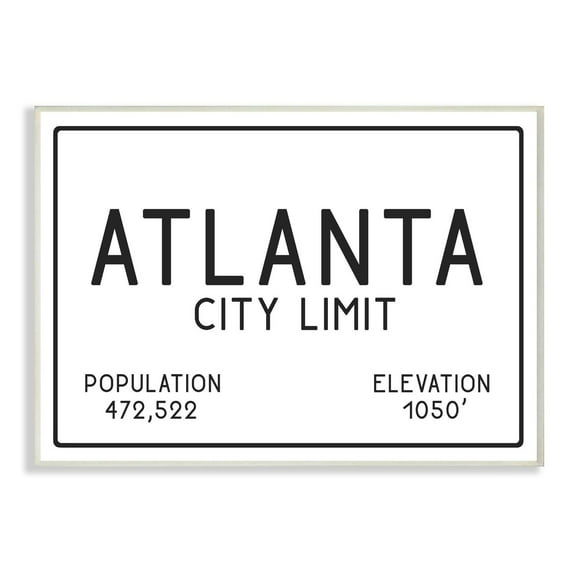 The Stupell Home Decor Collection Atlanta City Limit Wall Plaque Art