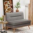 thumbnail image 2 of Aklaus Upholstered Small loveseat,Faux Leather Modern Mini Sofa Couch Love Seat Armless Settee  with Back for Living Room Bedroom Office Small Space Entryway Grey, 2 of 9