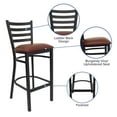 thumbnail image 3 of Flash Furniture HERCULES Series Black Ladder Back Metal Restaurant Barstool - Burgundy Vinyl Seat, 3 of 12