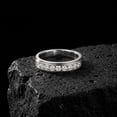 thumbnail image 5 of SFTING Men Wedding Band 925 Sterling Silver Rings for Men White Plated Round 5A Zirconia Size 9, 5 of 7