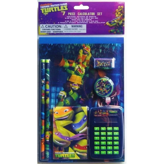 Teenage Mutant Ninja Turtles 7 Piece Calculator Stationary Set