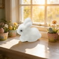 thumbnail image 6 of Xecvkr Foam Easter Bunny Flocked Ornament Colorful Decor Wreath Flower Branch Festival Spring Educational Kids Gift Multi Occasion 1 Piece White, 6 of 6