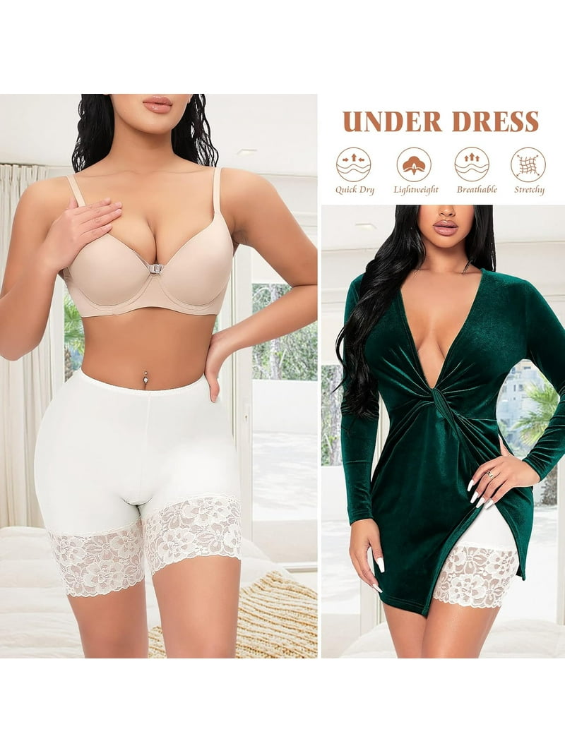 Slip Shorts for Under Dresses Women Anti Chafing Underwear Seamless  Boyshorts Panties Lace Under Shorts - Walmart.com