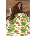 thumbnail image 5 of Yibo Strawberry Cherry Pattern Flannel Soft Warm Cute Strawberry Fruits Blanket Fleece Bed Couch Living Room Blanket for Kids Adults, 5 of 8