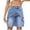 Blue-22, variant on REALiKUN Bermuda Cargo Shorts for Women Knee Length 6 Pockets Elastic Waist Long Shorts for Summer Casual