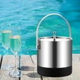 thumbnail image 1 of Cubo de hielo de barril que mantiene las bebidas frías, contenedor de enfriamiento, cubo de hielo de metal, de champán para bar, patio, boda, patio Mango de acero, 1 of 8