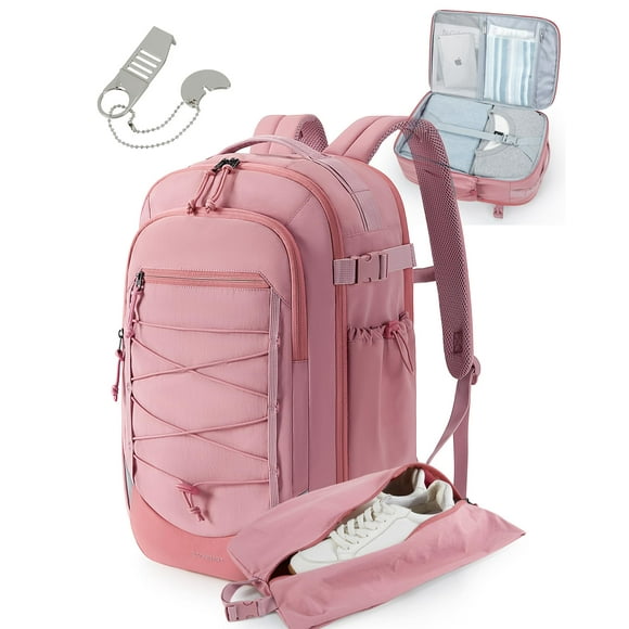 Mochila BAGSMART Carry On Travel 30 L resistente al agua, color rosa