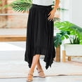 thumbnail image 2 of Sngxgn Women's High Waist Elasticized Waistband Flared Casual A Line Midi Skirt(Black,S), 2 of 6