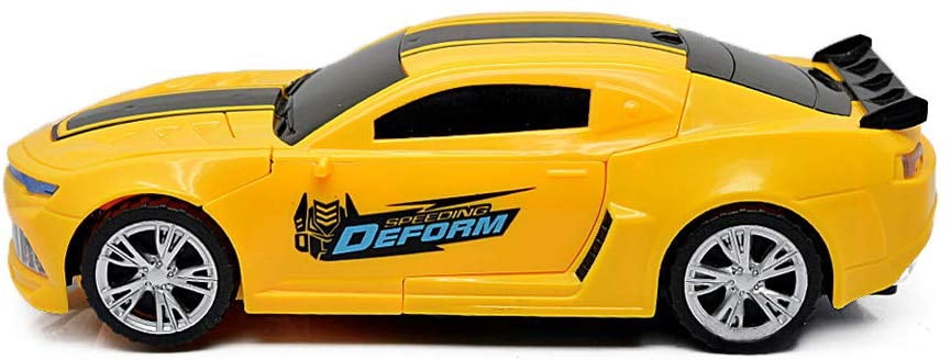 WonderPlay Battery Bumble Bee Transformer Style Car With Lights & Sounds - Yellow