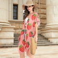 thumbnail image 2 of joogoo Women's Strawberry Pattern Beach Cover Up Kimono Swimsuit Summer Cardigan Swimwear M, 2 of 6