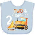 thumbnail image 3 of Inktastic Two and Digging It Bulldozer 2nd Birthday Boys or Girls Baby Bib, 3 of 4