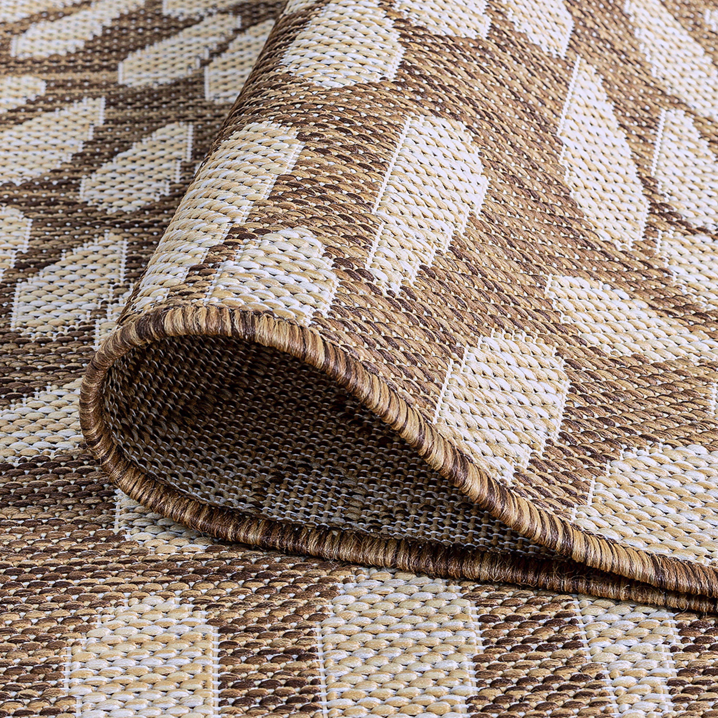 2x3 Water Resistant, Small Indoor Outdoor Rugs for Patios, Front Door Entry, Entryway, Deck, Porch, Balcony | Outside Area Rug for Patio | Brown, Floral | Size: 2' x 3'