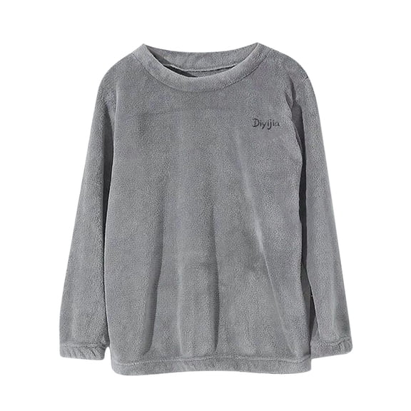 yillto Fuzzy Top for Womens Girls Fleece Long Sleeve Pullover Tops Winter Warm Comfy Sleepwear Shirts