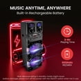 thumbnail image 5 of Pyle Portable Bluetooth PA Speaker - 600W Dual 10 Rechargeable Indoor/Outdoor BT Karaoke Audio System -LED Display, FM/AUX/MP3/USB/SD, 1/4" in, Handle, Wheels -Wireless Mic, Remote Control, 5 of 7