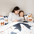 thumbnail image 5 of Manfei Cute Cartoon Bowknot Bedding Comforter Set,Colorful Polka Dots Twin Comforter Sets,Orange Blue White Bedding Set For Girl,Breathable Home Decor Reversible,2-Piece, 5 of 8