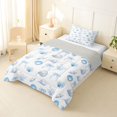 thumbnail image 2 of Manfei Dreamy Bow Twin Comforter Sets,Calm Sea Life Bedding Set,White Blue,Light Gray Reversible,2 Pieces,1 Comforter and 1 Pillowcase, 2 of 8