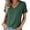 Army Green, variant on Women's Cotton Blend V-Neck Short Sleeve Casual Top Relaxed Fit Everyday Tee for Daily Wear and Office Outings