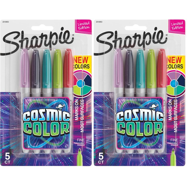 Rotuladores permanentes Sharpie Cosmic Color Fine Point, 5 unidades x 2