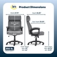 thumbnail image 2 of Serta Comfort Executive Big & Tall Ergonomic Office Chair Bonded Leather Gray, 2 of 11