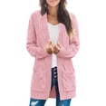 thumbnail image 1 of Moda mujer Tops manga larga punto invierno cárdigan suéter Color sólido abrigo Pompotops qwe18900, 1 of 5