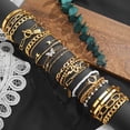 thumbnail image 3 of Juego de pulseras 17IF 25 unidades de cadena dorada para mujer Boho Punk Y2K, 3 of 7